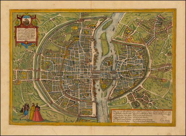 76-France Map By Georg Braun  &  Frans Hogenberg