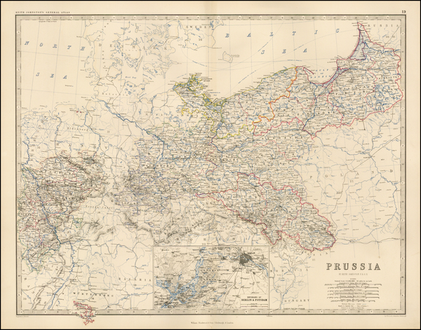 72-Poland, Baltic Countries and Germany Map By W. & A.K. Johnston