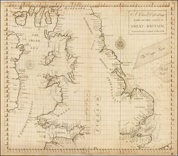 18-England Map By John Senex / Edmond Halley / Nathaniel Cutler