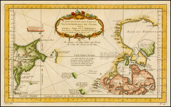 74-Polar Maps and Canada Map By Jacques Nicolas Bellin