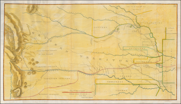 100-Plains and Rocky Mountains Map By Col. Henry P. Dodge / Lt. Enoch Steen