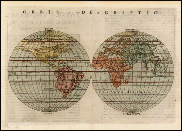 20-World and World Map By Girolamo Ruscelli