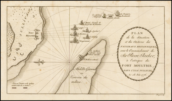 12-Southeast, South Carolina and American Revolution Map By Charles Picquet