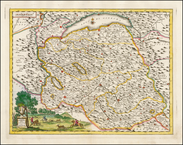 84-Northern Italy and Sud et Alpes Française Map By Giambattista Albrizzi