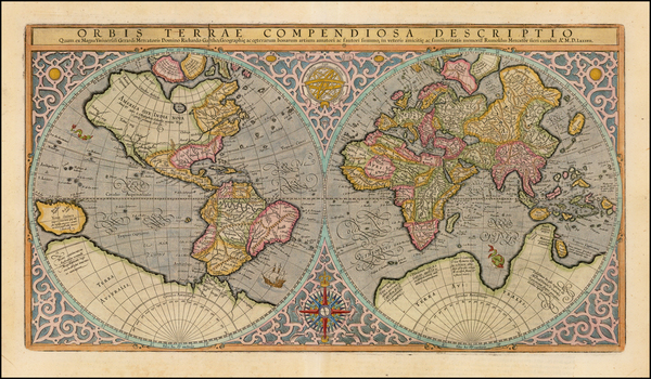 77-World and World Map By Rumold Mercator