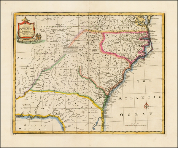 47-South and Southeast Map By Emanuel Bowen