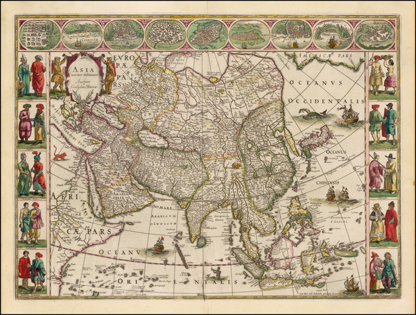 22-Asia and Asia Map By Willem Janszoon Blaeu