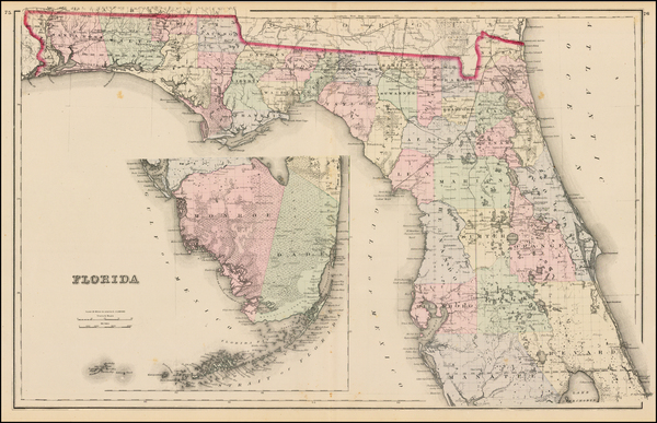 19-Florida Map By O.W. Gray