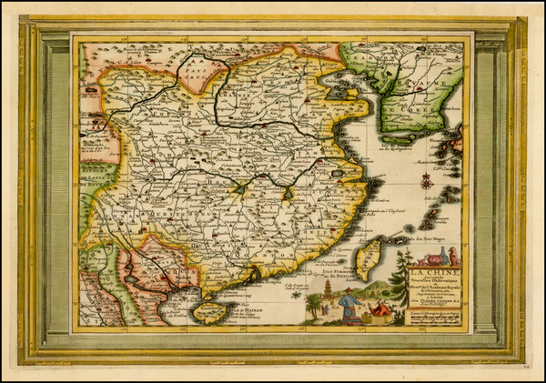 21-China and Korea Map By Pieter van der Aa