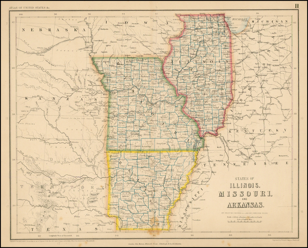 42-South, Midwest and Plains Map By Henry Darwin Rogers  &  Alexander Keith Johnston