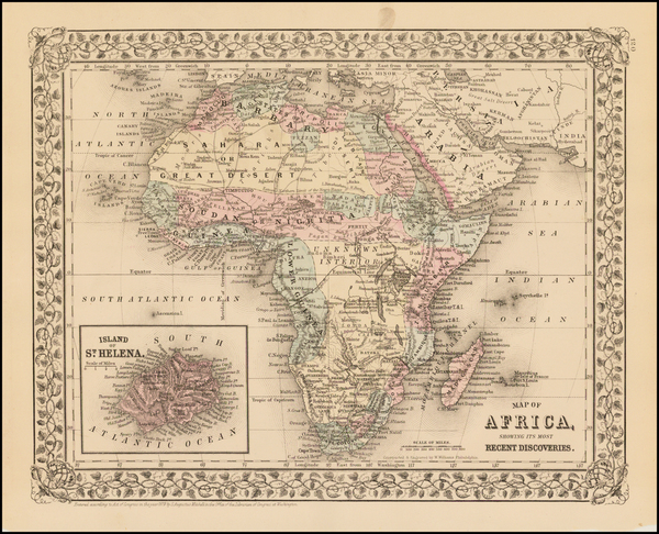 12-Africa and Africa Map By Samuel Augustus Mitchell Jr.