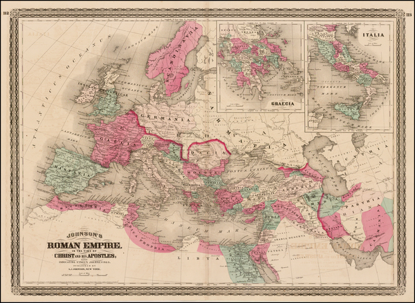 62-Europe, Balkans, Mediterranean and Middle East Map By Alvin Jewett Johnson