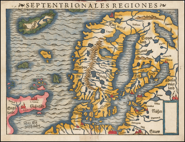 30-Baltic Countries and Scandinavia Map By Sebastian Munster