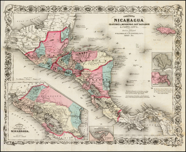 29-Central America Map By Joseph Hutchins Colton