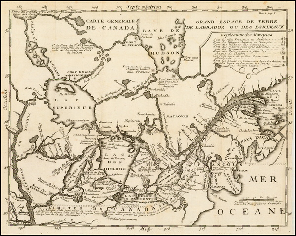 32-Midwest, Plains and Canada Map By Baron de Lahontan