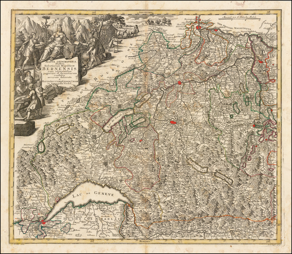 93-Switzerland Map By Matthaus Seutter