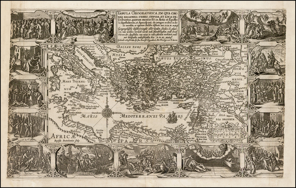 83-Turkey, Mediterranean, Holy Land and Greece Map By Petrus Plancius