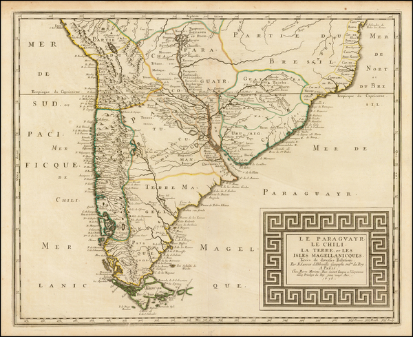 29-Argentina, Chile and Paraguay & Bolivia Map By Nicolas Sanson