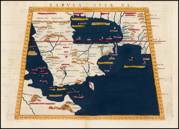 3-Middle East Map By Girolamo Ruscelli