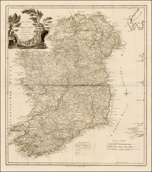 4-Ireland Map By Franz Anton Schraembl