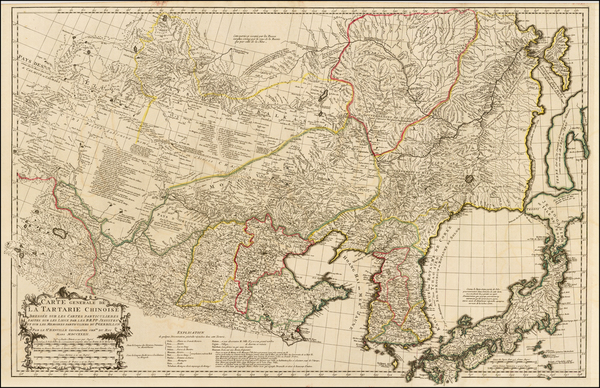 48-China, Japan, Korea and Central Asia & Caucasus Map By Jean-Baptiste Bourguignon d'Anville