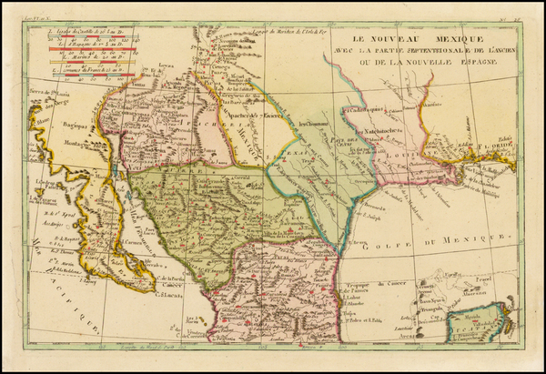 26-Texas, Southwest, Mexico and Baja California Map By Rigobert Bonne