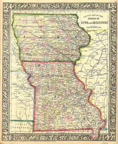 32-Midwest Map By Samuel Augustus Mitchell Jr.