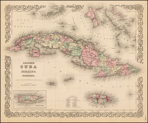 56-Caribbean Map By Joseph Hutchins Colton