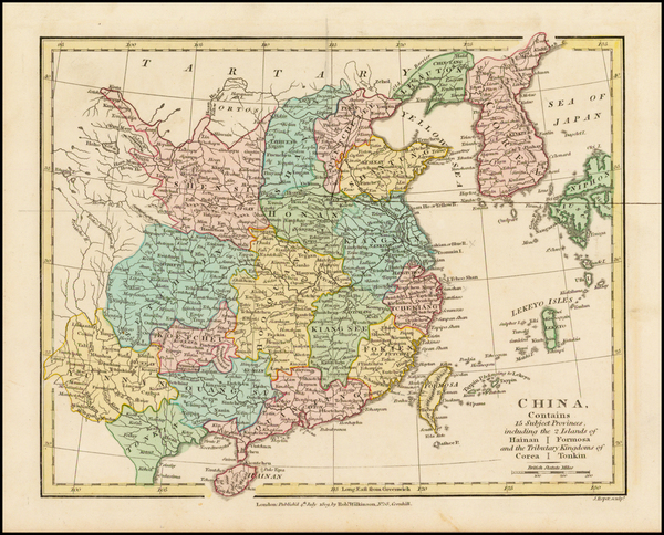 48-China and Korea Map By Robert Wilkinson