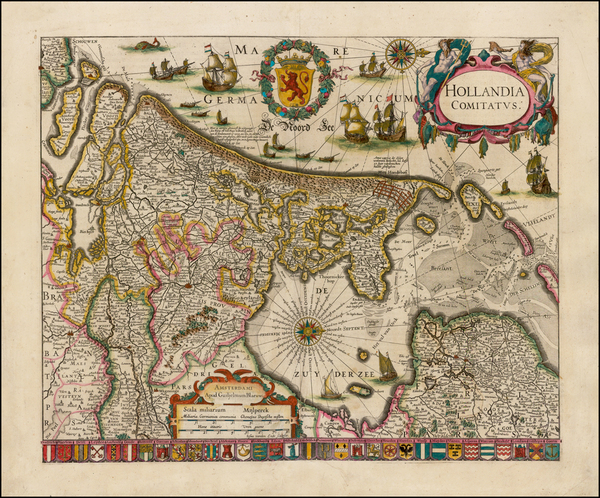 50-Netherlands Map By Willem Janszoon Blaeu