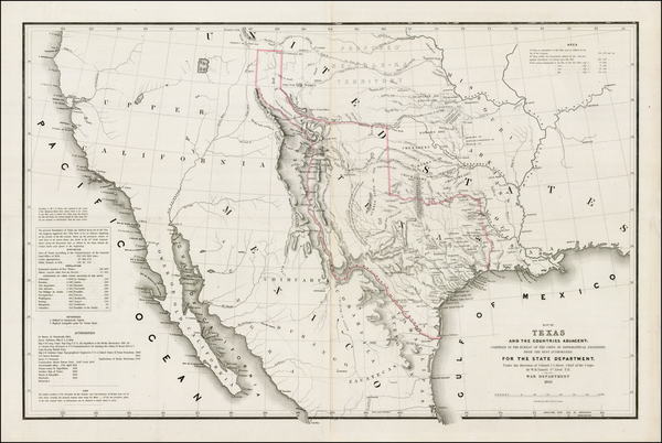 11-Texas, Plains, Southwest, Rocky Mountains and California Map By William Hemsley Emory