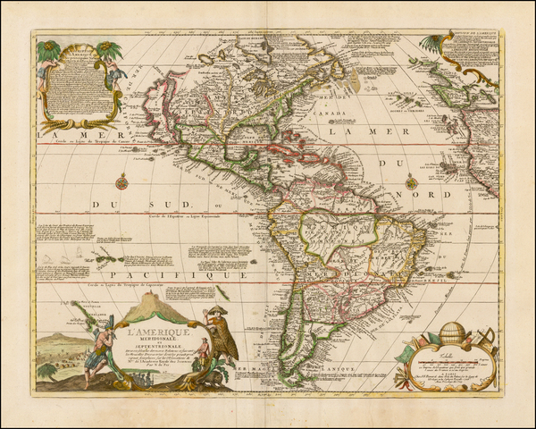 1-South America, New Zealand and America Map By Nicolas de Fer / Jacques-Francois Benard