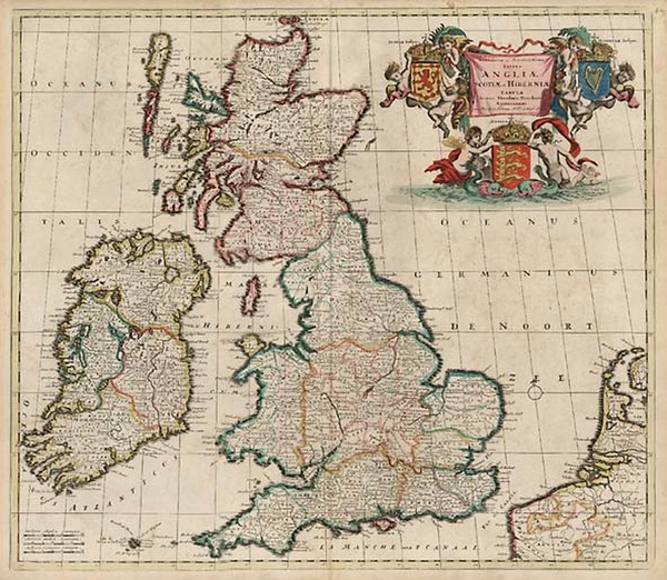 45-Europe and British Isles Map By Theodorus I Danckerts