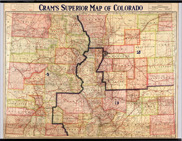 55-Rocky Mountains Map By George F. Cram