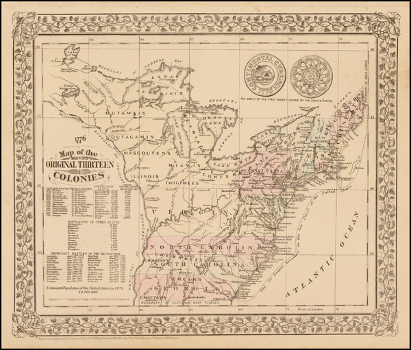 76-United States Map By Samuel Augustus Mitchell Jr.