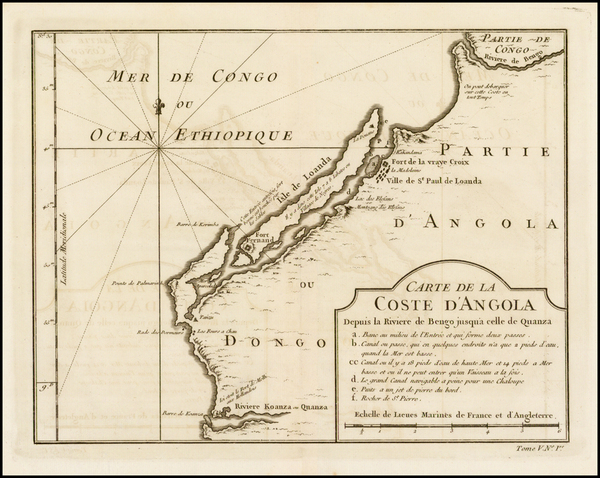 58-West Africa Map By Jacques Nicolas Bellin