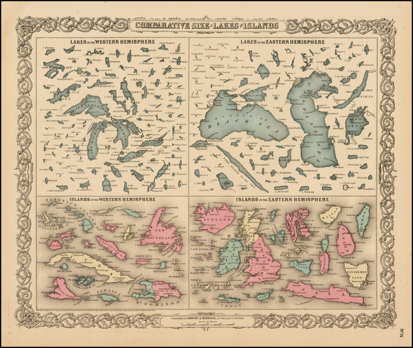 90-Midwest and Curiosities Map By Joseph Hutchins Colton