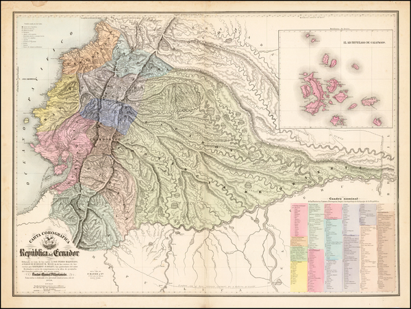 61-South America Map By Ferdinand Mayer & Co. / Manuel Villavicencio