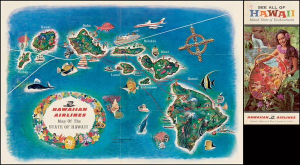 73-Hawaii and Hawaii Map By Hawaiian Airlines