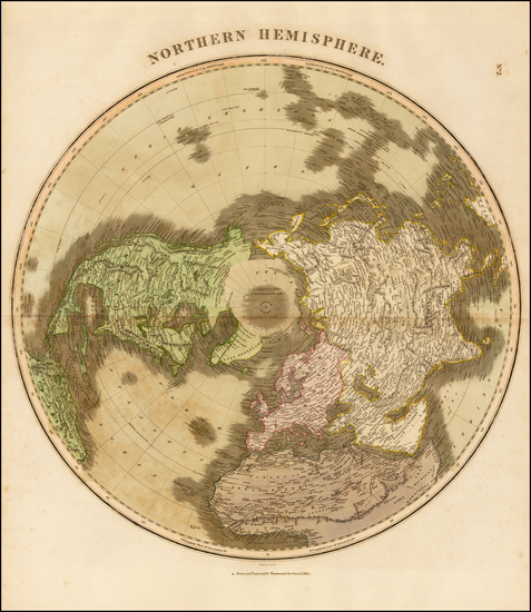 57-Northern Hemisphere, Polar Maps and Alaska Map By John Thomson