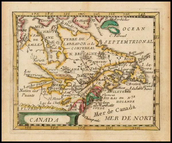 44-New England and Canada Map By Pierre Du Val