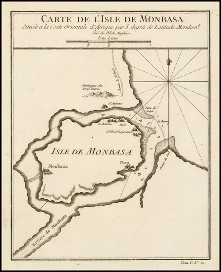 2-East Africa Map By Jacques Nicolas Bellin