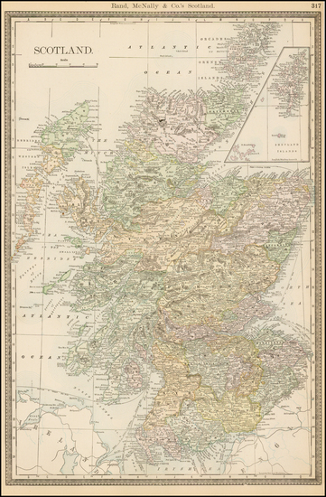 75-Scotland Map By William Rand  &  Andrew McNally
