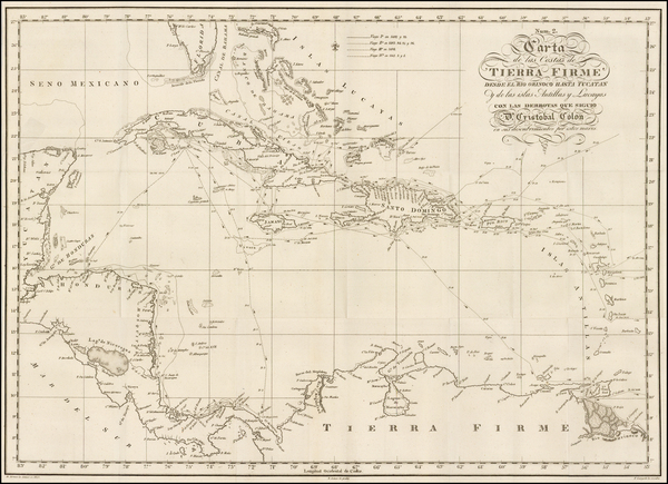 17-Caribbean and South America Map By Martin Fernandez de Navarrete