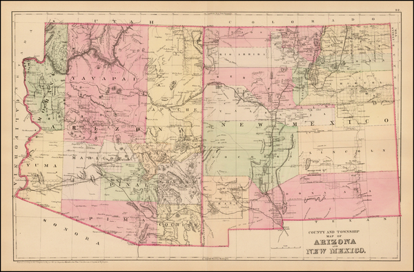 93-Southwest Map By Samuel Augustus Mitchell Jr.
