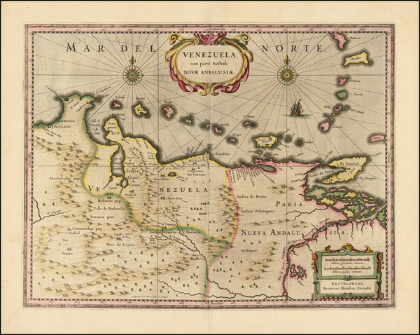 87-South America Map By Henricus Hondius