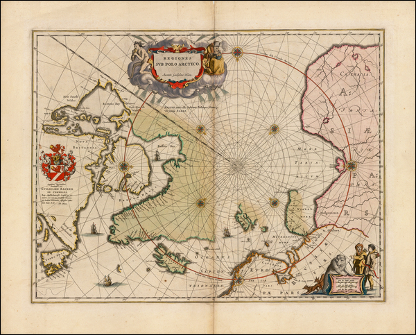 61-Polar Maps, Iceland and Canada Map By Johannes Blaeu