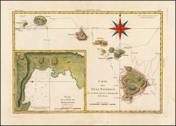 87-Hawaii and Hawaii Map By Rigobert Bonne