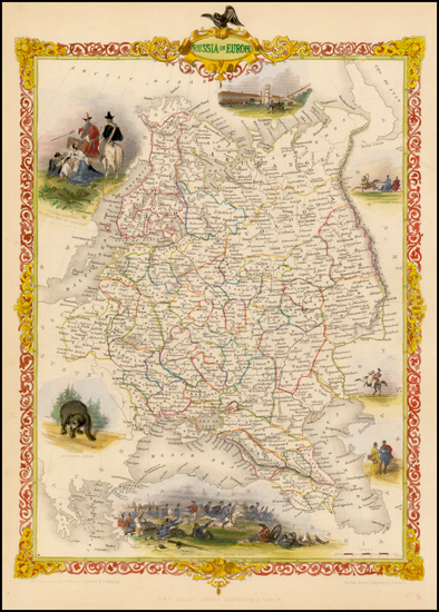 48-Russia and Ukraine Map By John Tallis