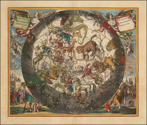 36-Celestial Maps Map By Andreas Cellarius